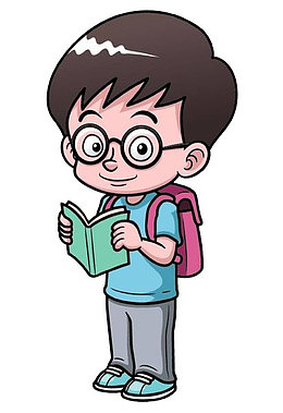 卡通手绘新学期走路看书的新同学