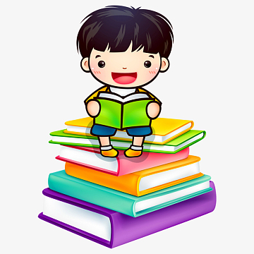 卡通儿童看书素材_卡通儿童看书图片元素-觅元素