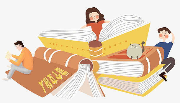 卡通手绘世界读书日卡通人物