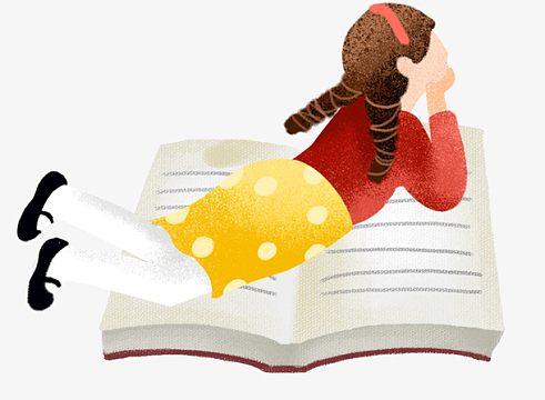 手绘可爱插图世界读书日遨游书中