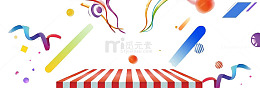 彩色天猫背景装饰展板
