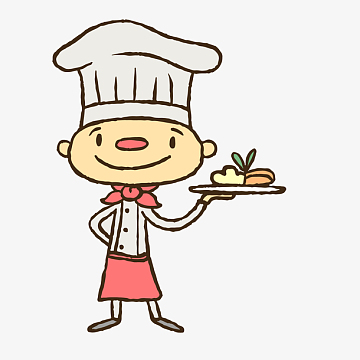 端着菜肴的厨师人物