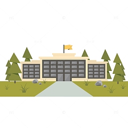 卡通学校建筑物设计