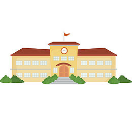 学校教学楼设计矢量图
