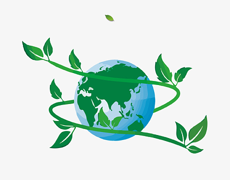 绿色卡通地球藤蔓插画