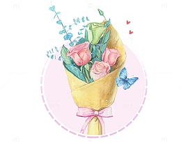 母亲节卡通可爱温馨花束