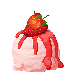 红色草莓冰淇淋食物设计