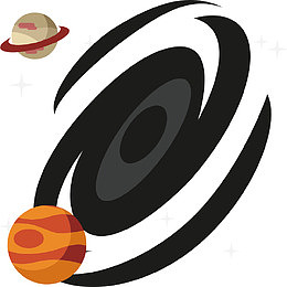 星球宇宙黑洞卡通矢量图