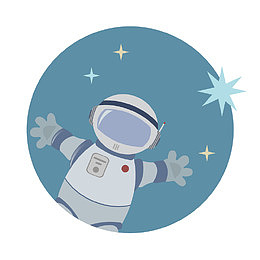 卡通宇宙航天航空宇航员
