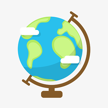 卡通蓝色地球仪矢量图