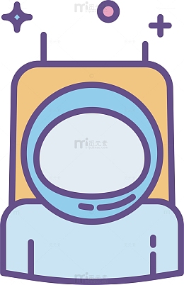 宇航员卡通形象矢量卡通科学航天