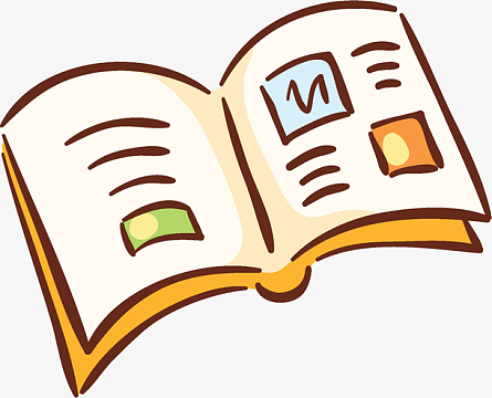 手绘卡通展开书本