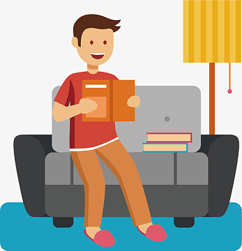 矢量图看书的男人