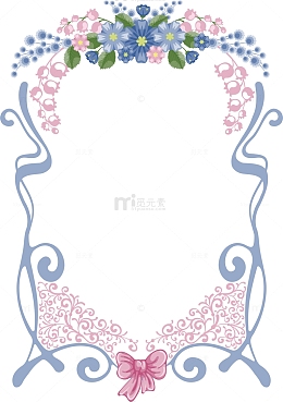 矢量花朵装饰花纹边框元素