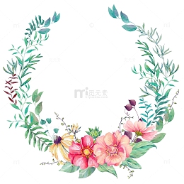 手绘卡通装饰花草装饰