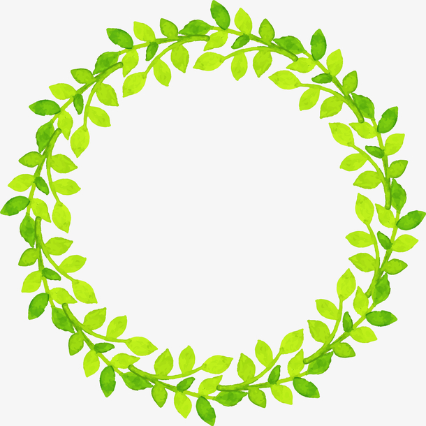 清新水彩花边矢量图