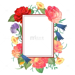 手绘花卉花草边框装饰