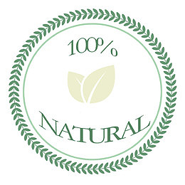 100%纯天然绿色圆形图标