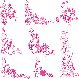 粉色边角装饰