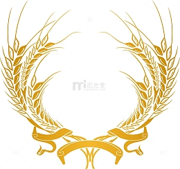矢量谷物麦穗花边图