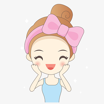 手绘矢量开心大笑女生