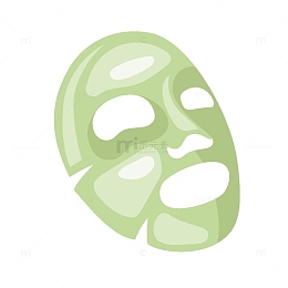 卡通手绘绿色面膜素材