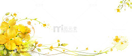 鲜花延伸花藤纹样素材