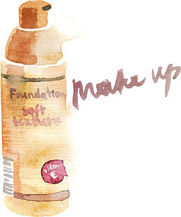 水彩手绘风格时尚美容化妆品矢量