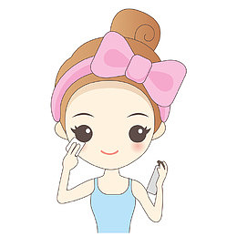 手绘矢量清洁眼睛护理女生