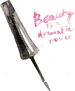 水彩手绘风格时尚美容化妆品矢量