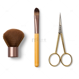 彩妆美容化妆刷腮红刷剪刀素材