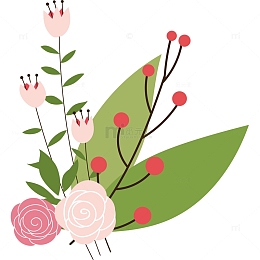 手绘可爱母亲节花朵装饰