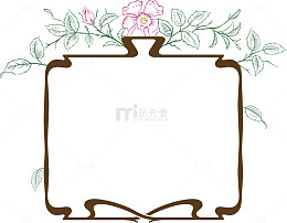 欧式花纹矢量手绘花卉边框素材