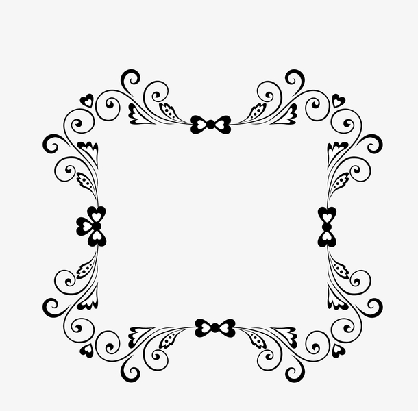 黑色简单花边边框