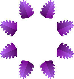 多彩春天来了紫色叶子绿植花边框