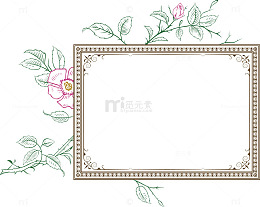 创意边框矢量手绘花卉边框素材