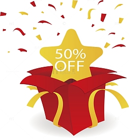 打开的红色礼盒