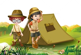 绿色夏季军事夏令营促销