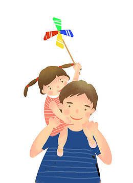 感恩父亲节亲子活动插画