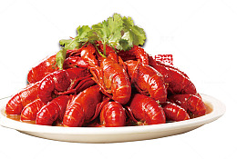 红色简约大气美食小龙虾促销海报