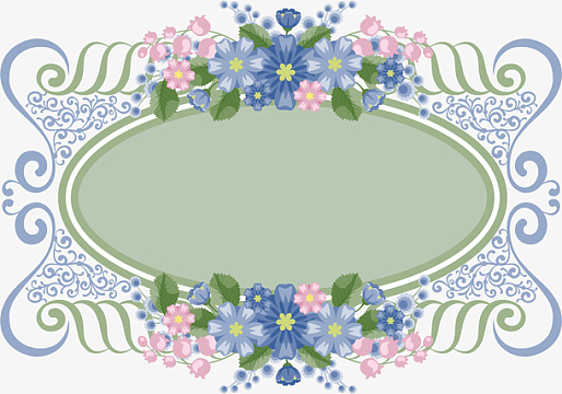 矢量装饰花纹椭圆边框元素