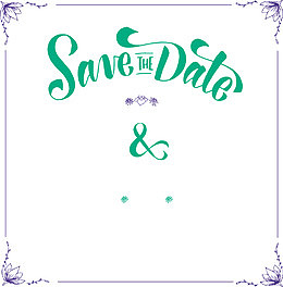 深蓝色简约花边