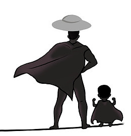 父亲节卡通童趣手绘淘宝海报