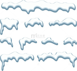 冬天大雪融化冰碴