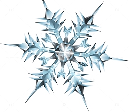 蓝色冰晶冬日雪花