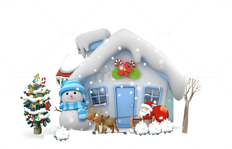 冬天的3D雪房子