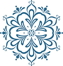 冬日蓝色线条雪花