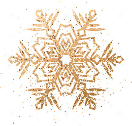 冬日金色闪耀雪花