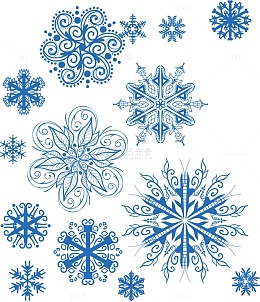 蓝色雪花冬季素材