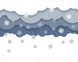白色冬日云朵飘雪
